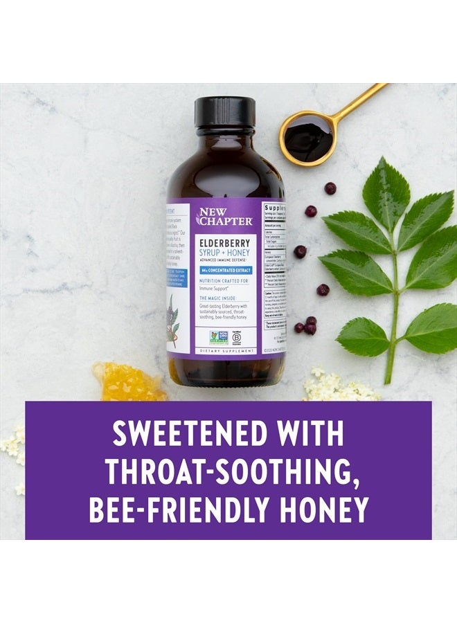New Chapter Elderberry Syrup, 24 Servings, Immune Defense for Kids (4+) & Adults, 64x Concentrated Black Elderberry + Grade A Honey, No Corn Syrup, Non-GMO, Gluten Free - Image 5