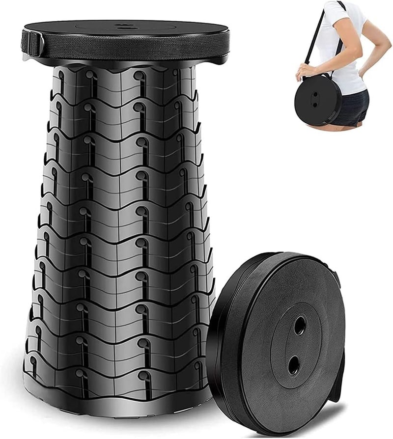 UREVO Portable Telescopic Folding Camping Stool - Adjustable Height, Lightweight, 400lbs Capacity - Image 1
