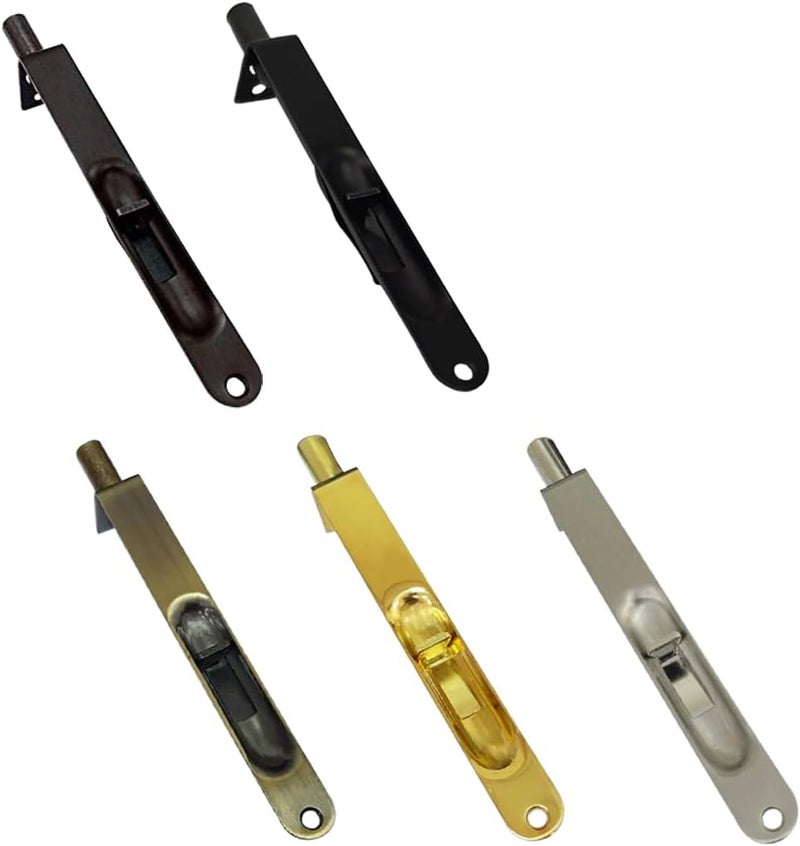 QCAA Solid Brass Flush Bolt, 6", Solid Brass, Round, Matte Black, Made in Taiwan, 1 Pack - Image 2