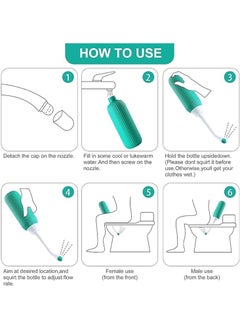 Duravel Duravel Water Bottle Multi Purpose ,500ml Portable Shattaf Bidet with Handheld Sprayer and Retractable Nozzle, Outdoor, Camping , and Personal Hygiene (GREEN, 500ML)  - Image 2