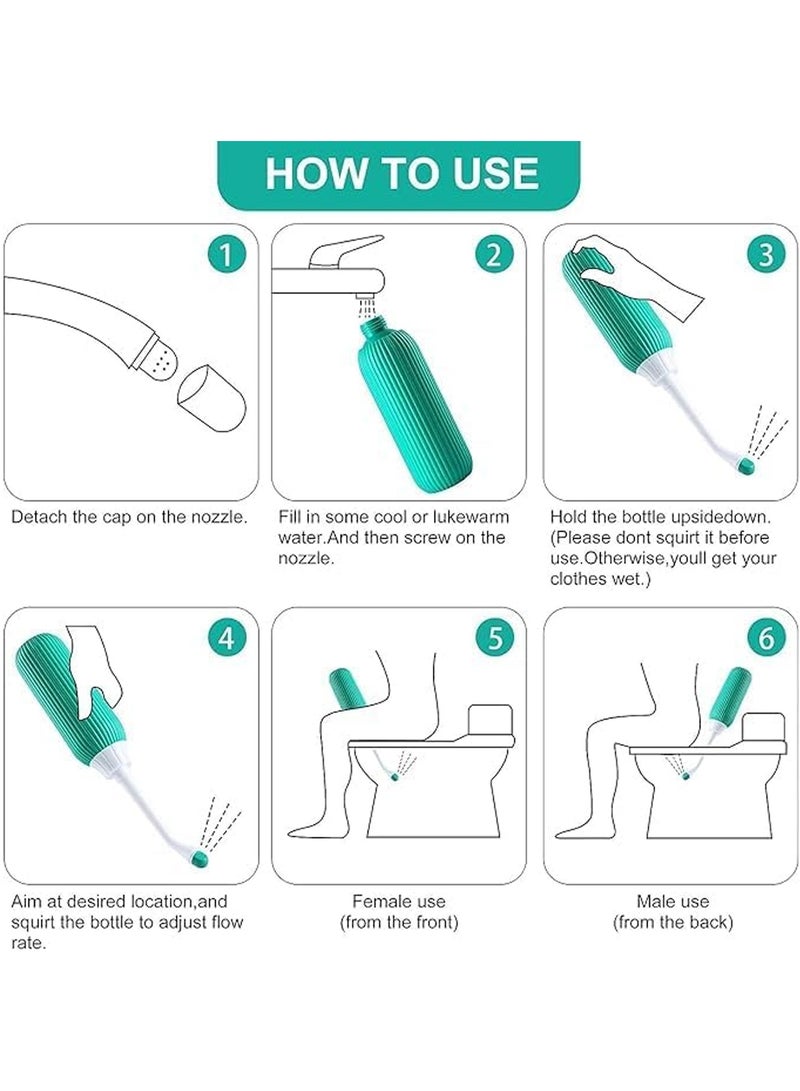 Duravel Multi Purpose ,500ml Portable Shattaf Bidet with Handheld Sprayer and Retractable Nozzle, Outdoor, Camping (GREEN, - Image 2