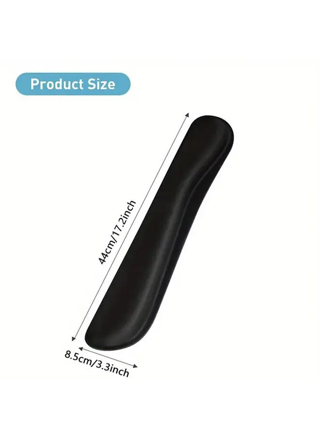 Black Memory Foam Keyboard Wrist Rest Pad 2pcs Set For Pain Relief Typing - Image 3
