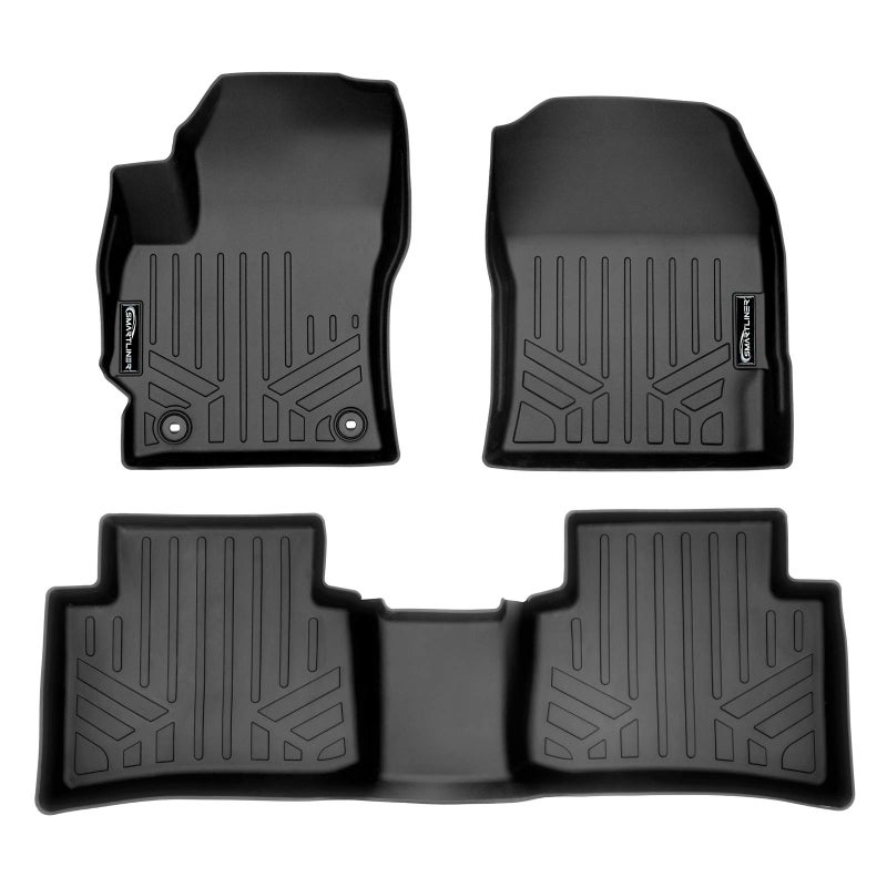 SMARTLINER Custom Fit Floor Mats 2 Row Liner Set Black for 2020-2023 Toyota Corolla Sedan