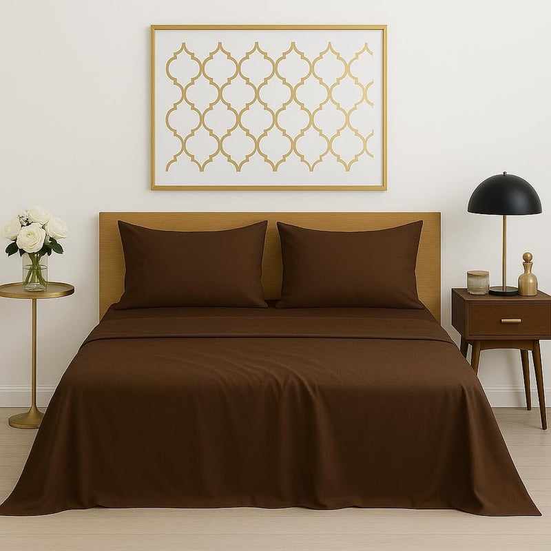 Bhoomi Impex Bedsheets for Queen - 90x102 Inch Bed - Microfiber Plain Chocolate Solid Bed Sheet Include Pillow Cover, Ultra Soft | for Home, Hotel, Villa, Resort and Guest House - Image 5