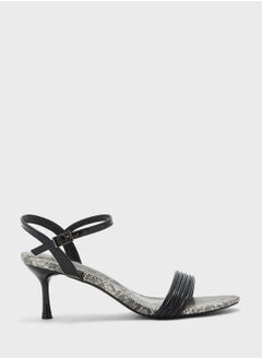 ELLA Strappy Snake Print Ankle Strap Heel Sandal  - Image 1