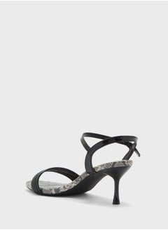 ELLA Strappy Snake Print Ankle Strap Heel Sandal  - Image 3
