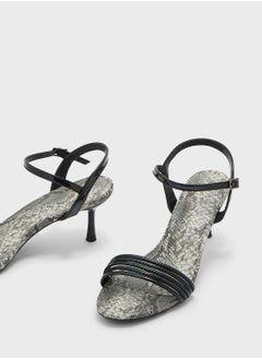 ELLA Strappy Snake Print Ankle Strap Heel Sandal  - Image 4