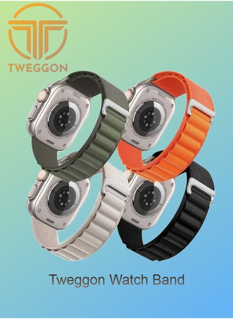 TWEGGON 4pc Pack Alpine Loop Band/Strap for Apple Watch All Series Compatible with 42mm(Series 10 42)/41mm/40mm/38mm  - Image 1