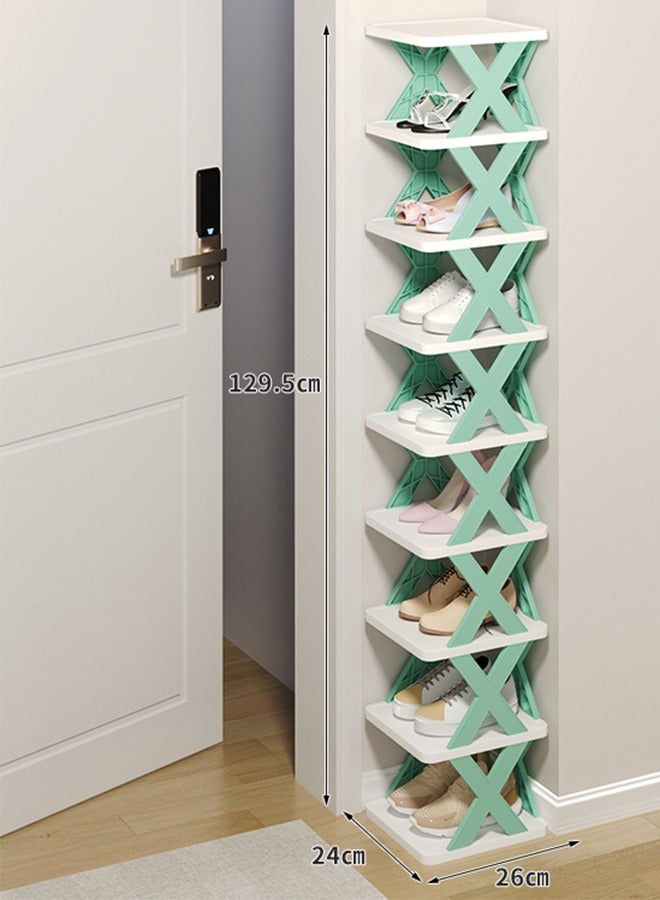 Generic Household Simple Shoe Rack, Multi-Layer Space-Saving, Dust-Proof Folding Plastic Bathroom Storage Rack, Free Installation  - Image 1
