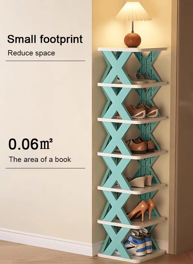 Generic Household Simple Shoe Rack, Multi-Layer Space-Saving, Dust-Proof Folding Plastic Bathroom Storage Rack, Free Installation  - Image 4