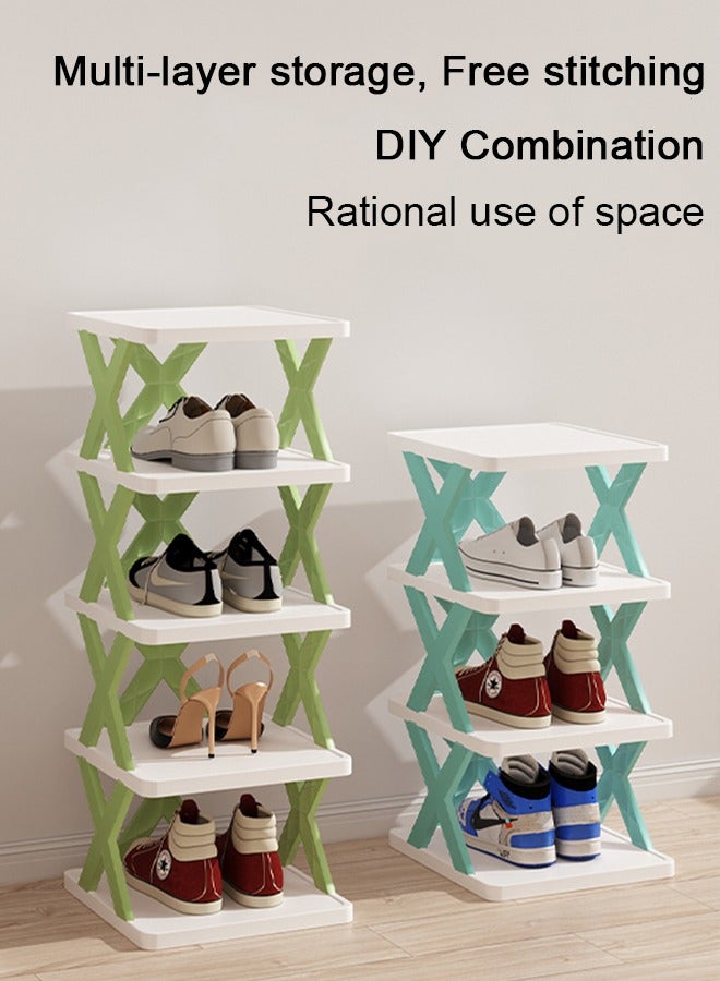Generic Household Simple Shoe Rack, Multi-Layer Space-Saving, Dust-Proof Folding Plastic Bathroom Storage Rack, Free Installation  - Image 5