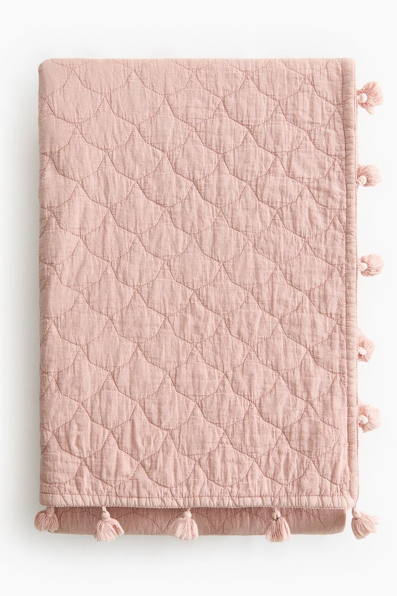 اتش اند ام مفرش سرير من القطن المبطن