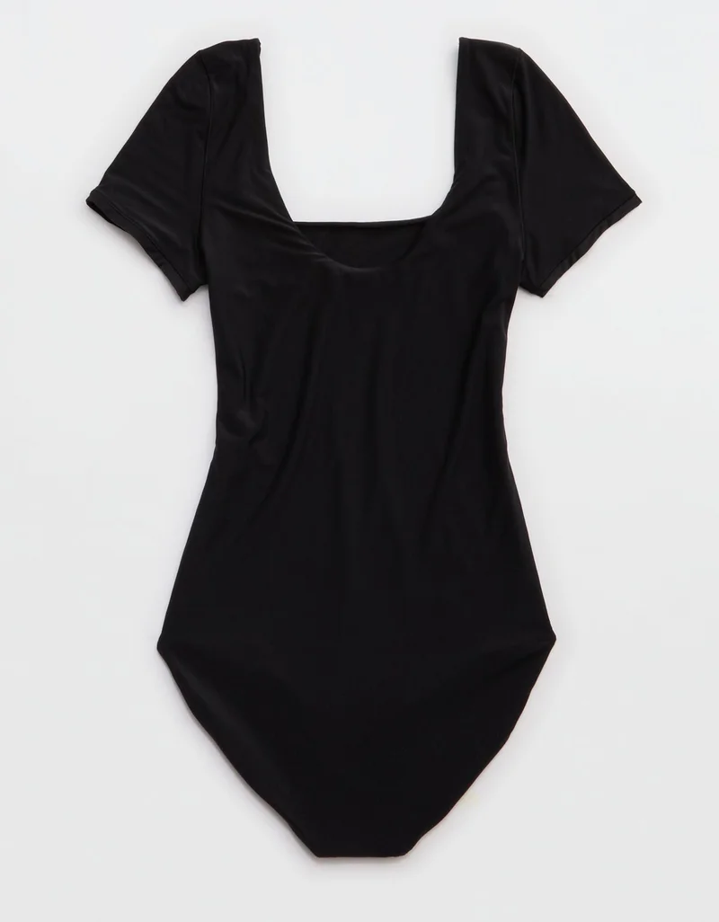 Aerie  Aerie SMOOTHEZ Short Sleeve Square Neck Bodysuit for Women | Best Price UAE
