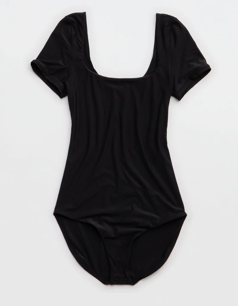 Aerie  Aerie SMOOTHEZ Short Sleeve Square Neck Bodysuit for Women | Best Price UAE