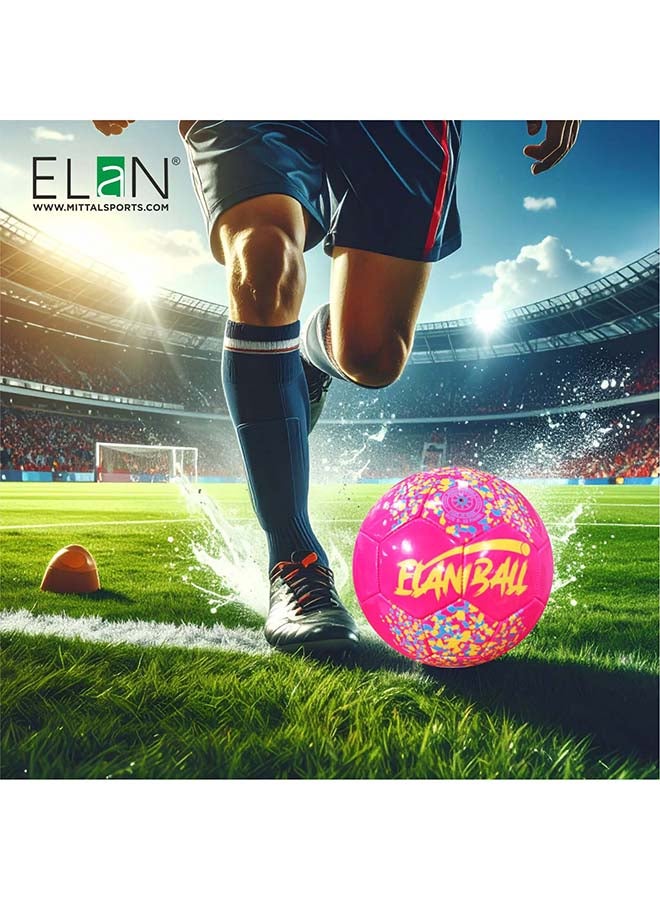 Elan PVC Football Size 5 Pink – Official Outdoor Soccer Ball with Tough PVC Shell for Training, Coaching and Casual Play - Image 2