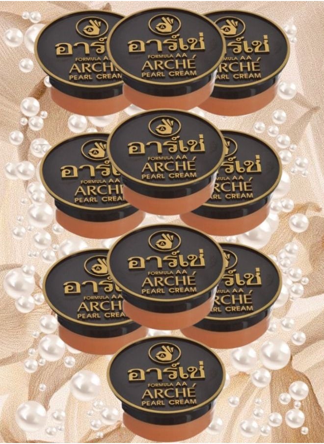 Arche 10 Pieces Arche Pearl Cream Beauty Cream Lightening Acne Prone Skin Whitening Anti Acne Covering Black Spots On The Face Sun Protection Softening The Skin Cream Before Makeup 3 Grams  - Image 1
