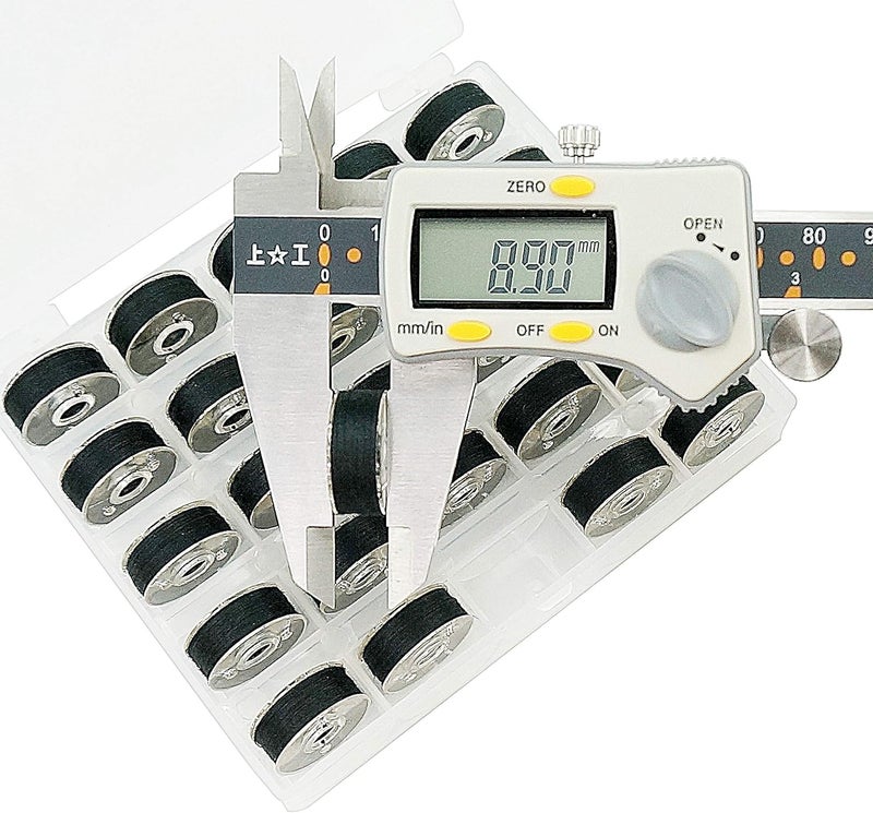 New brothread 25pcs Type L (SA155) Size Black Prewound Bobbin Thread Plastic Side for for Commercial & Home Embroidery and Sewing Machines - 90 Weight Cottonized Soft Feel Polyester Sewing Thread - Image 4