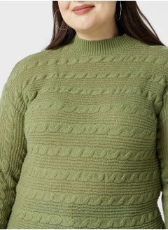Ella Plus Textured Detail High Neck Sweater  - Image 3