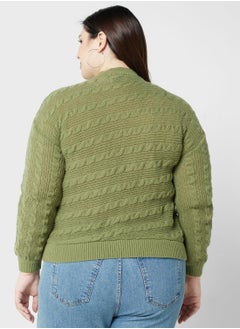 Ella Plus Textured Detail High Neck Sweater  - Image 2