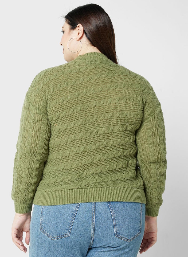 Ella Plus Textured Detail High Neck Sweater  - Image 2