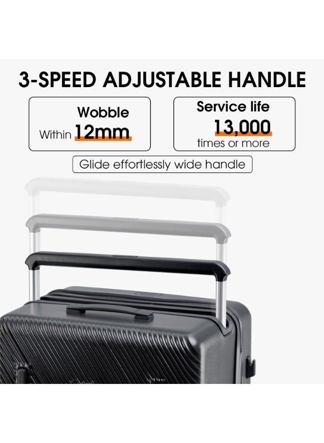 LIGHTGO 7655 ABS mix PC Suitcase check in luggage 20 inch with TSA travel case Black color - Image 2