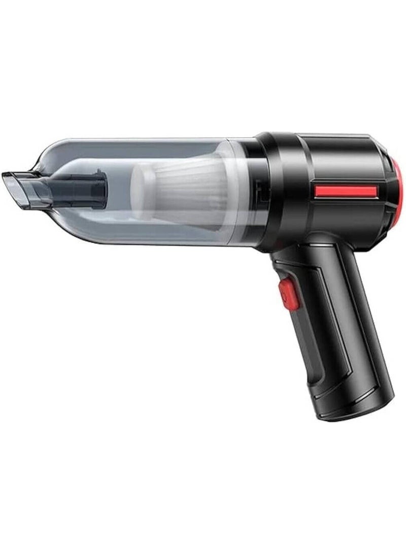 Yesido VC03 Vacuum Cleaner, 2,000mAh Battery Capacity, 4,500Pa Strong Suction Power Motor, Rechargeable, Portable Car Vacuum, Washable and Replaceable Filter, Black - Image 1