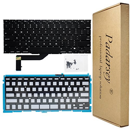 Padarsey New Replacement US Layout Backlit Keyboard Compatible for MacBook Pro 15" A1398 2013 2014 2015 Retina W/Screws(Please Confirm Your Your Keyboard Layout is US Layout!) - Image 1