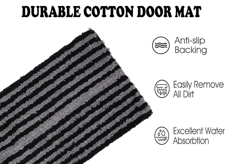 AAZEEM Absorbent Door Mat for Indoor Entrancex Non Slip Mat for Front Door Entryway, Soft Cotton Home. Hotel Balcony Floor Carpet, Floor Mats for Home, KitchenFloor Door Mat |-(55x35cm) - Image 5