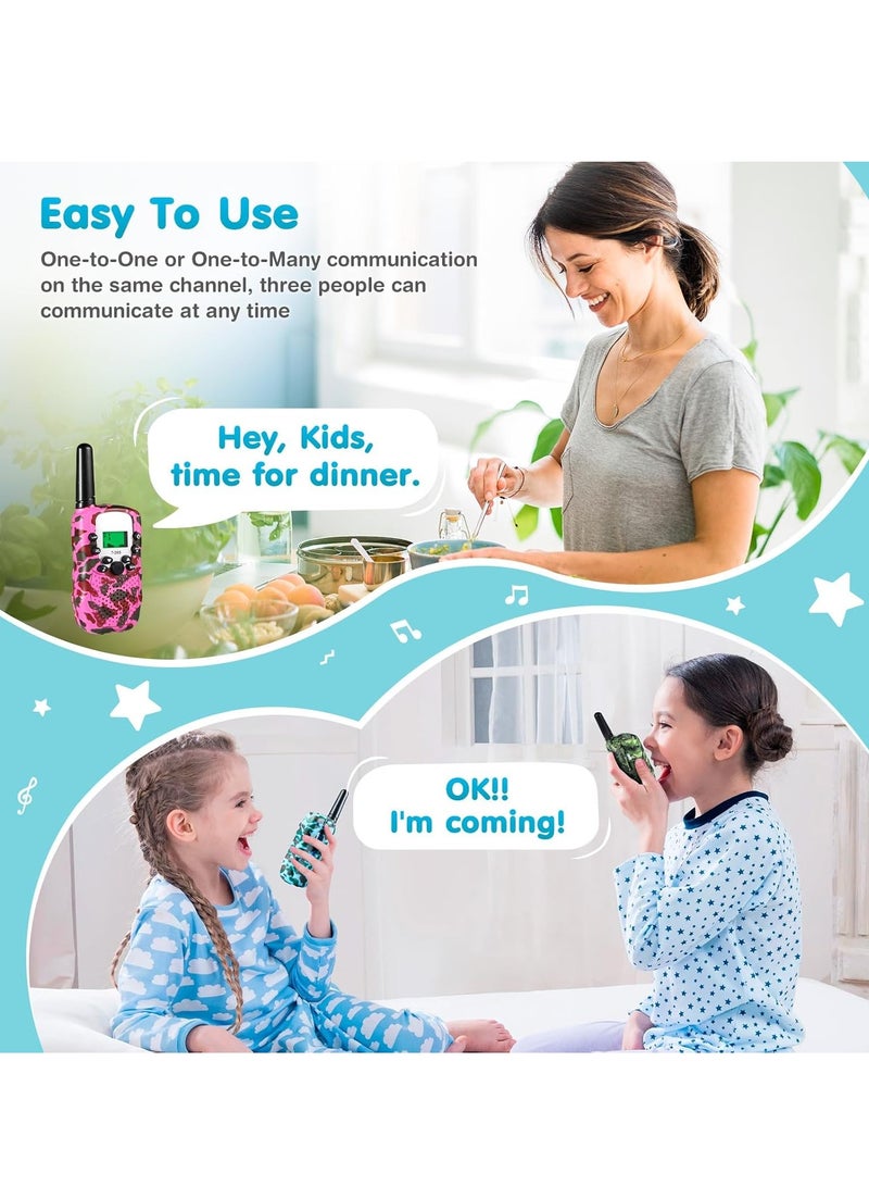 Walkie Talkie for Kids, Toys for 3-12 Year Old Boys Girls with LCD Flashlight, Kids Walkie Talkies 3Pack Long Range 22 Channels 2 Way Radio for Hiking Camping,  Birthday Gift Present, 3 Pack  - Image 5