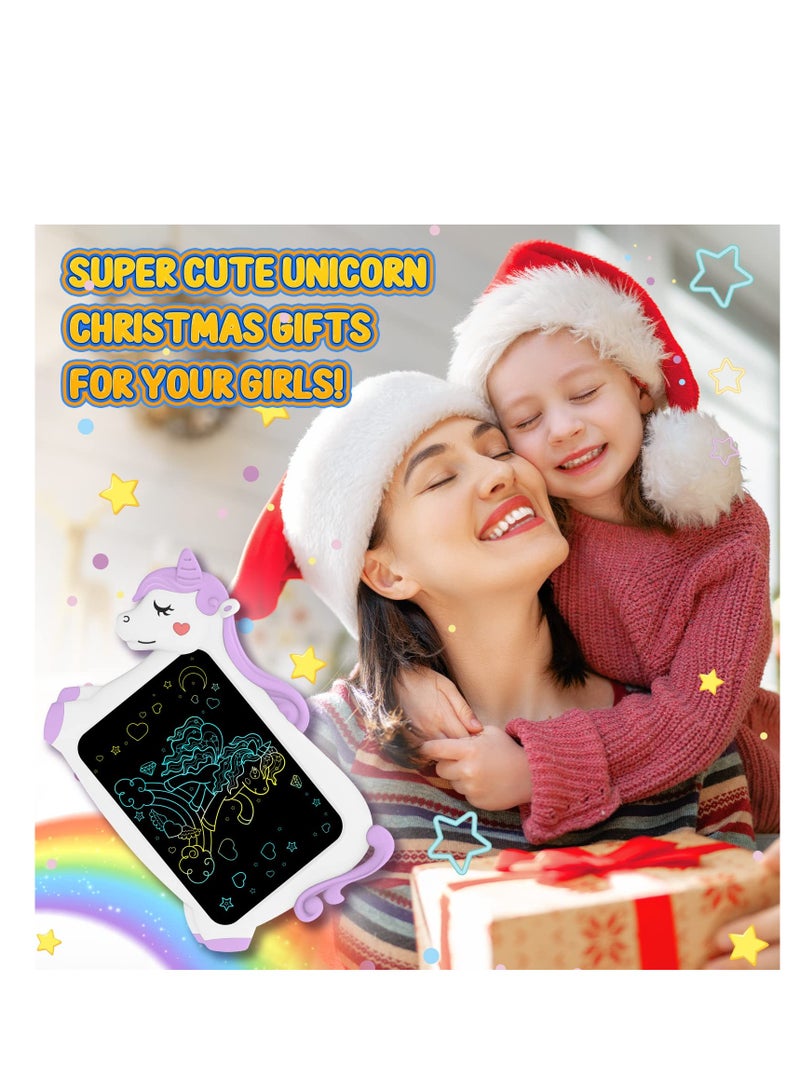 لوحة كتابة LCD يونيكورن للأطفال، ألعاب لوحات الرسم هدايا للأطفال من 2 3 4 5 6 7 سنوات، الأولاد والبنات لوحة رسم سحرية، لعبة تعليمية للسفر يونيكورن، هدايا عيد الميلاد - Image 2