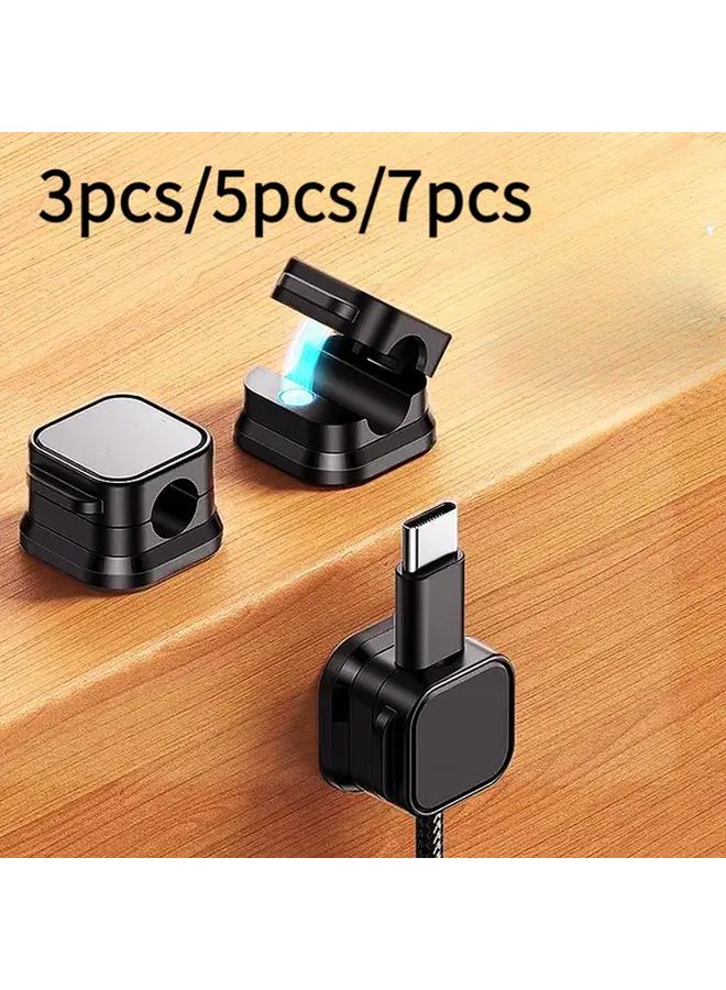 5pcs Magnetic Suction Cable Clips Black Strong Magnet Cord Organizer For Desk Tidy Workspace Wire Holder Office Organization - Image 1