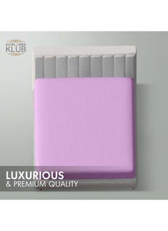Hotel Linen Klub Hotel Linen Klub Stripe Microfiber  Lilac Fitted Sheet  - Image 2