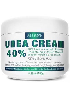 Urea 40% Foot Cream with 2% Plus Salicylic Acid， Foot Cream for Dry Cracked Heels - best Callus Remover For Feet & Hands, Natural Moisturizes Nourishes Softens Dry, Rough, Cracked, Dead Skin