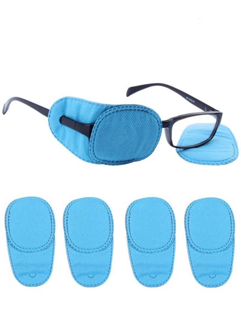 Generic - 4 Pack Eye Patches for Kids Girls Boys Right & Left Eye Patch for Glasses Lazy Eye Patch for Children Treating Lazy Eye Amblyopia Strabismus and After Surgery Full Coverage (Blue) - Image 1