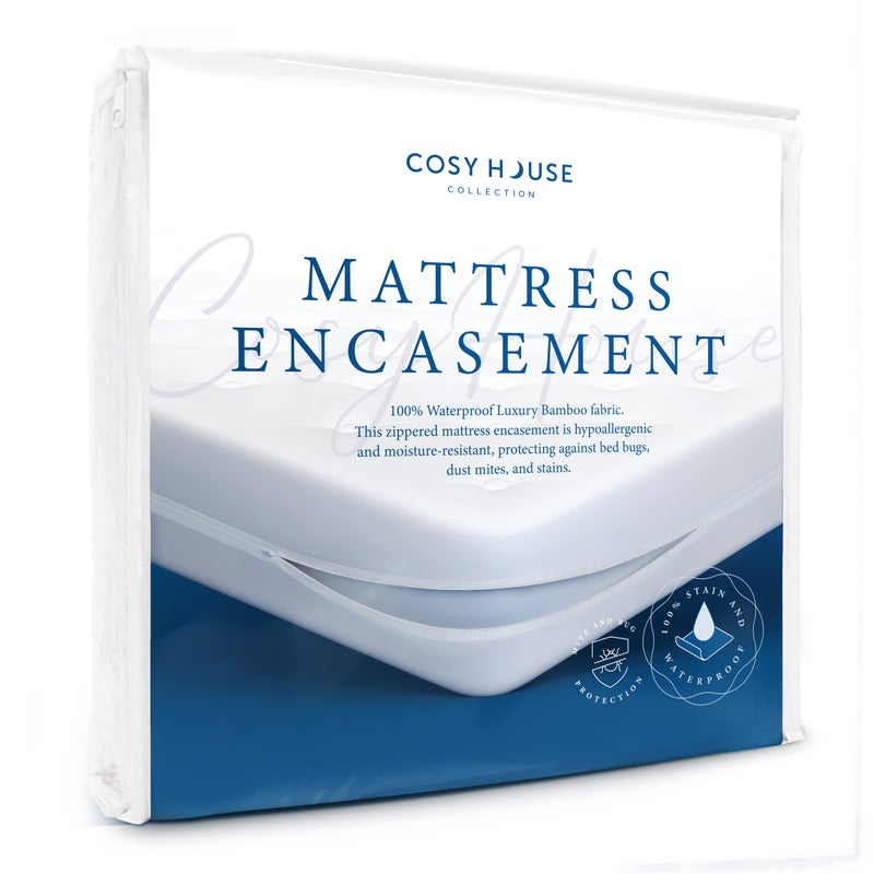 Cosy House Collection Luxury Zippered Mattress Encasement - Master Bedroom Essentials - 100% Waterproof - Rayon Derived from Bamboo - Ultimate Noiseless Comfort & Cooling (King) - Image 1