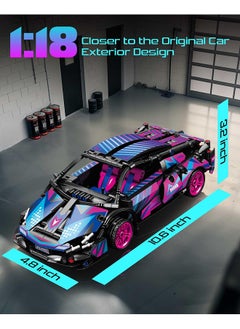 XiuWoo 1:18 Super Sports Car Model Building Bricks Sets - 586 pcs MOC Rally Car Raceing Engineering Toys for Play and Display - Model Toy Gift Idea for Adults Boys  - Image 5