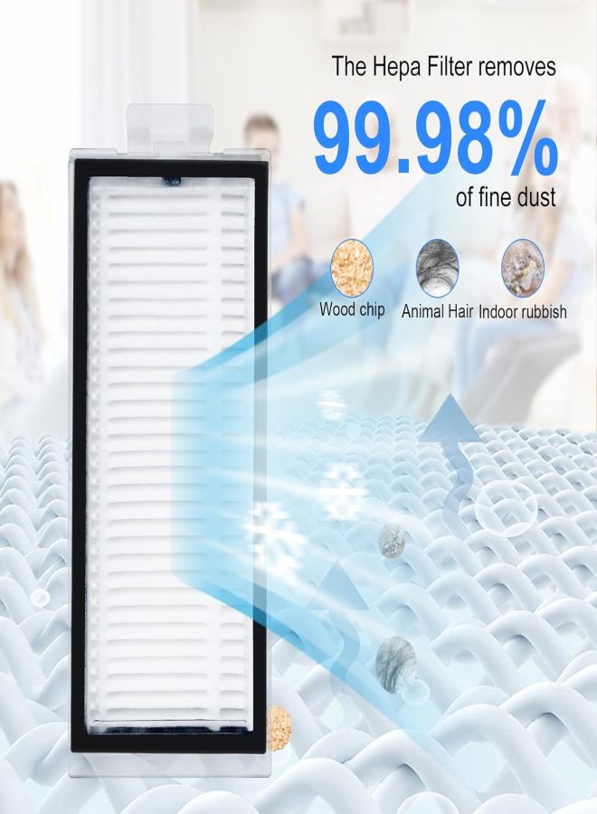 Washable and Reusable White HEPA Filter Compatible with Roborock Q5/Q7/Q8 Series and T8 Robot Vacuums 6PCS - Image 3