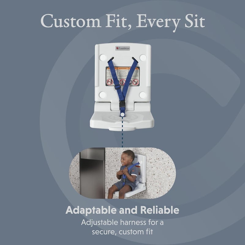 Foundations Toddler Wall Safety Seat for Public Restrooms Compact Design Durable  Easy to Clean Polyethylene 5806086  Light Gray - Image 4