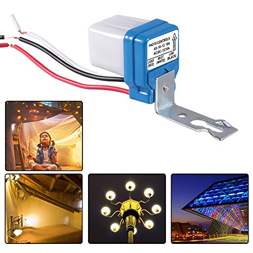 AiTrip 2 Pack - AC/DC12V 10A Automatic Auto On Off Photocell Street Light Switch 50-60Hz 10A Photo Control Photoswitch Sensor - Image 4