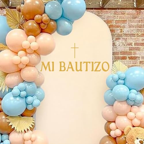Ladinimo Mi Bautizo Wall Decal，Cross Baptism First Communion Party Decor，Mi Bautizo Balloon Arch Backdrop Wall Decor，for Baby Shower Baptism First Communion Party Decorations (Gold) - Image 4