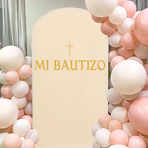 Ladinimo Mi Bautizo Wall Decal，Cross Baptism First Communion Party Decor，Mi Bautizo Balloon Arch Backdrop Wall Decor，for Baby Shower Baptism First Communion Party Decorations (Gold) - Image 5
