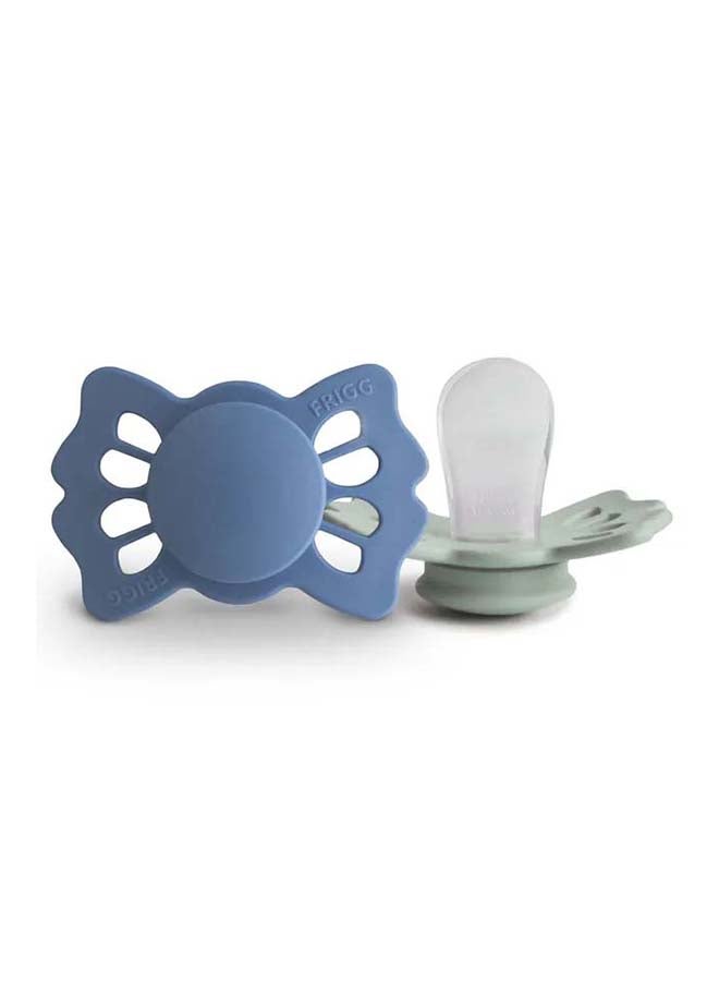FRIGG Lucky Symmetrical Silicone Baby Pacifier 0-6M 2-Pack Ocean View/Sage - Size 1 - Image 2