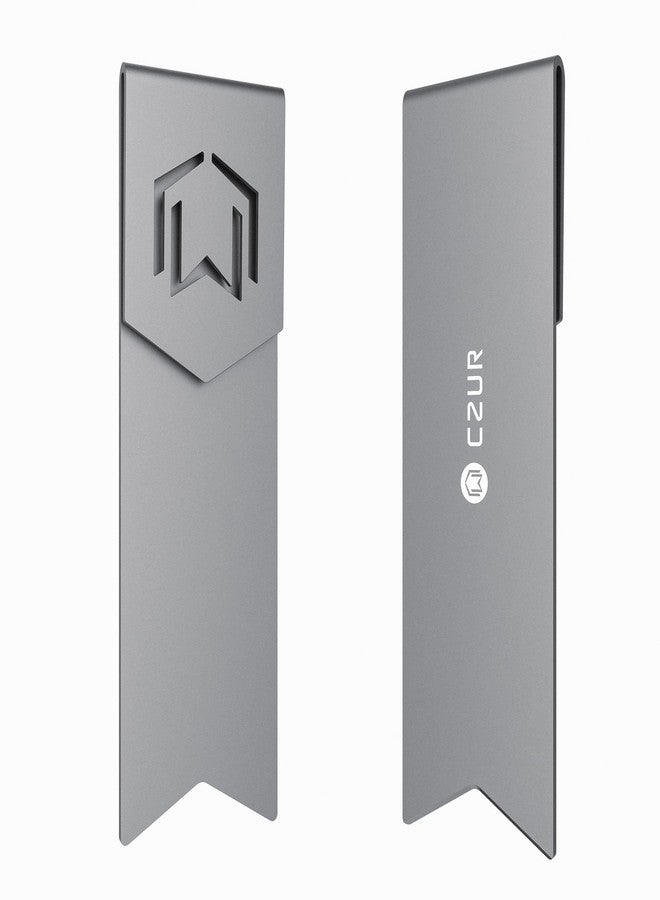 CZUR Metal Bookmark, Stylish Bookmarks, Teacher Valentine Gift, Unique Gift for Women, Men, Readers, Light&Durable Reward Bookmark with ANODIZING Technology, SuperGrip U-Shape Design-Dark Gray - Image 2