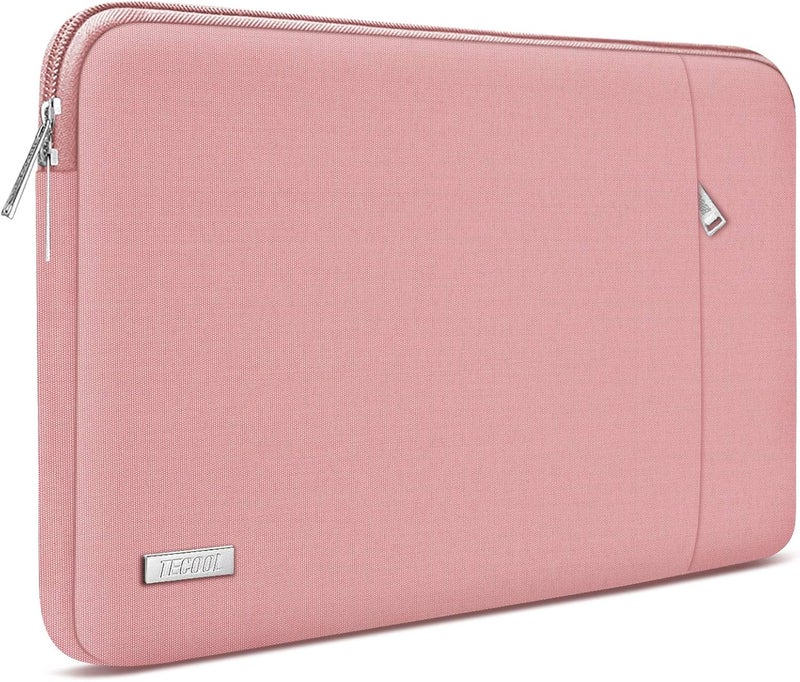 تيكول حقيبة كمبيوتر محمول مقاس 15.6-16 بوصة لأجهزة HP وDell وLenovo وAcer وAsus وChromebook وSamsung وNotebook مقاس 15.6 بوصة، MacBook Pro M2 M1 2023 مقاس 16 بوصة، غطاء واقٍ مقاوم للماء، وردي جديد - Image 1