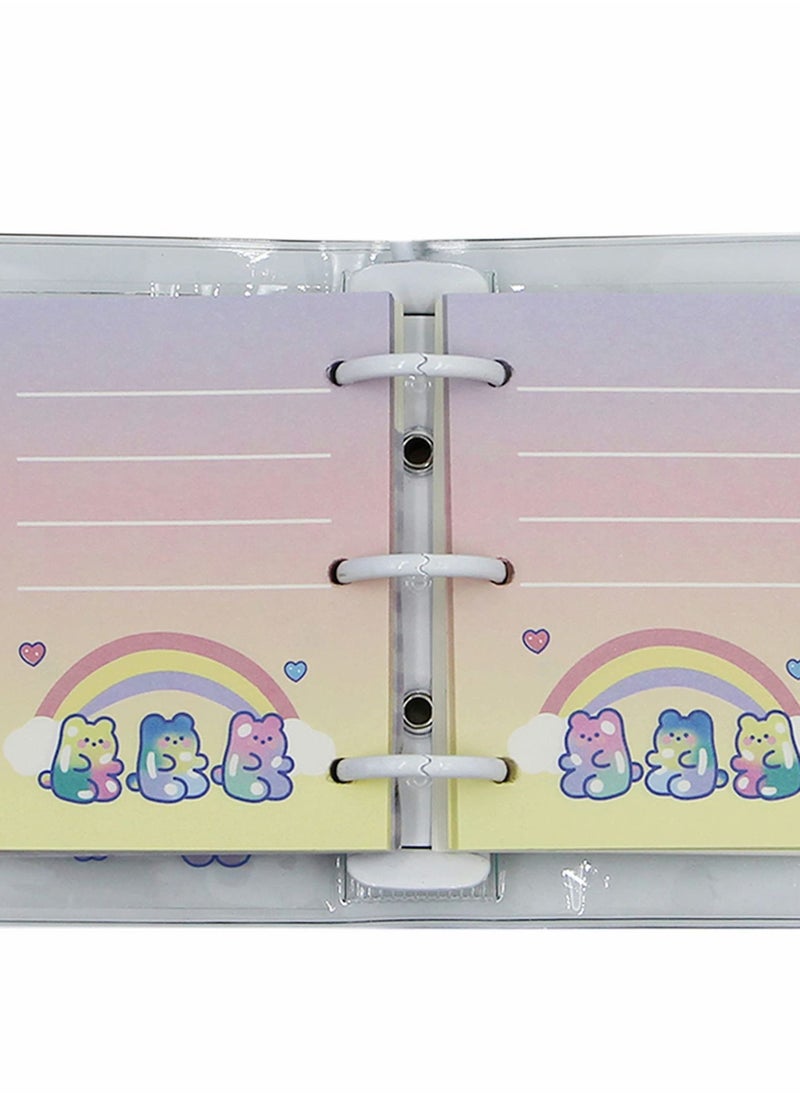 Y&D - 3-Ring Binder Cover Notebooks, Mini Clear Transparent PVC Protector Notebook, Snap Button Closure Loose Leaf Folder DIY Journal Notebook with Insert Paper - Image 1