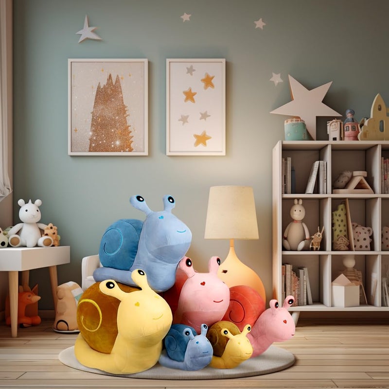MUPI Cute Cartoon Snail Doll Plush Toy Children's Birthday Gift Big Snail Pillow Doll Kawaii Decor Toy Decor Snail Plush Pout Fish Stuffed Animal Isopod Plush Moth Funny Weird (Pink 23.6 Inch) - Image 4