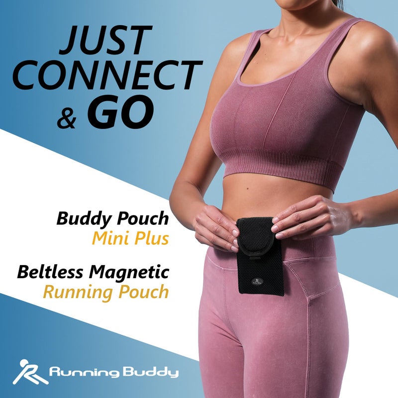Running Buddy Magnetic Running Pouch - Men & Women | Cycling, Jogging Fanny Pack Holds Phone, Money, Key, Treats | Plus Size Running Waist Pack - 6-1/2 in x 4 in | Water-Resistant, No Bounce, No Chafe - Image 2