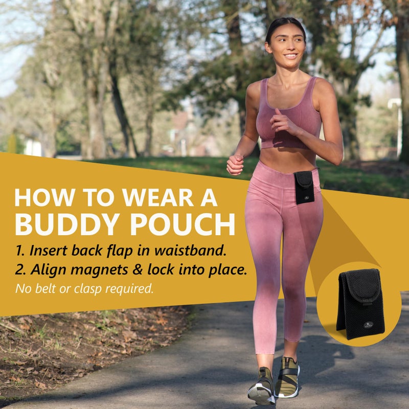 Running Buddy Magnetic Running Pouch - Men & Women | Cycling, Jogging Fanny Pack Holds Phone, Money, Key, Treats | Plus Size Running Waist Pack - 6-1/2 in x 4 in | Water-Resistant, No Bounce, No Chafe - Image 4