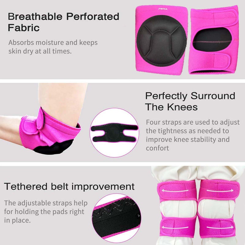 JYBTAA Women Knee Pads for Cleaning House Floors,Gardening Work,Carpet, Kneeling Kneepads with Soft Inner Liner, Adjustable knee pads Suitable for Adult and Elderly for Garden,Flooring Yard,Pink L, (1 Pair) - Image 5