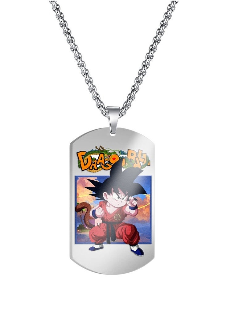 KUYING Dragon Ball Color Printed Stainless Steel Necklace 
